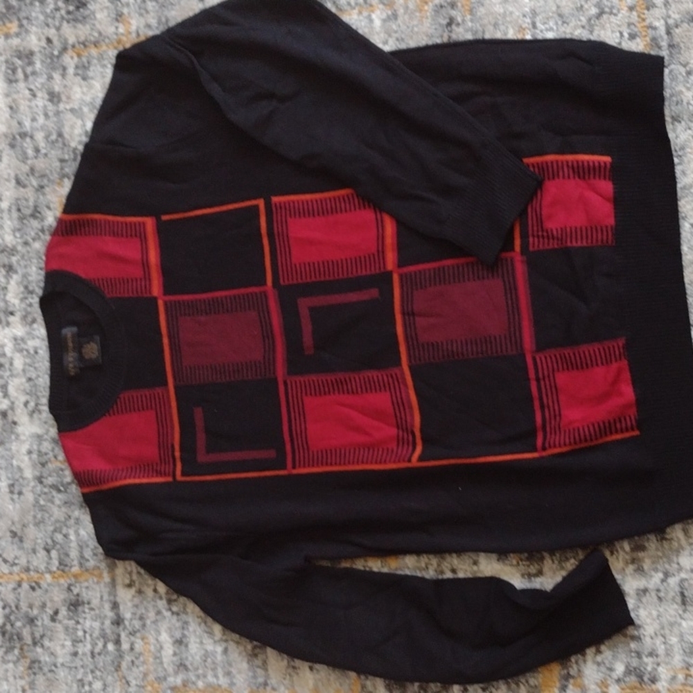 Fusion pullover sweater black/red Mens L